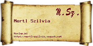 Mertl Szilvia névjegykártya